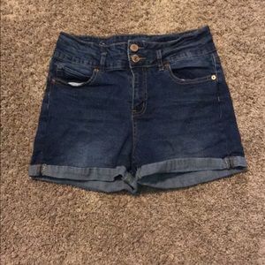 High waisted jean shorts